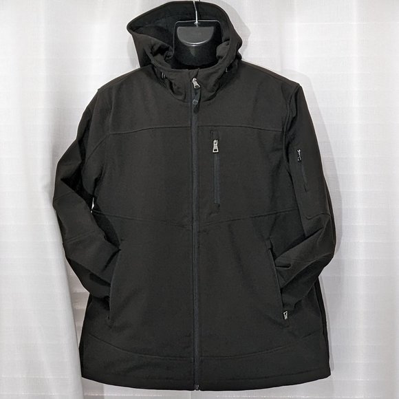 Guess Other - GUESS Jacket Men's Black Full Zip Microfiber Lined With Hoode Windbreaker Sz XXL